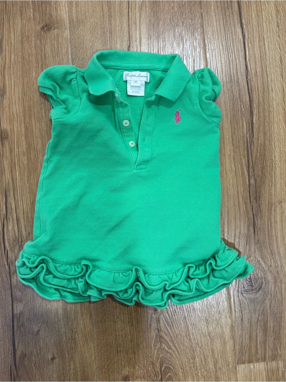 Ralph Lauren Ruffle Polo Dress Kelly Green